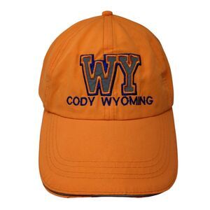 Cody Wyoming Slideback Hat Orange One Size Embroidered Jacobson Hat